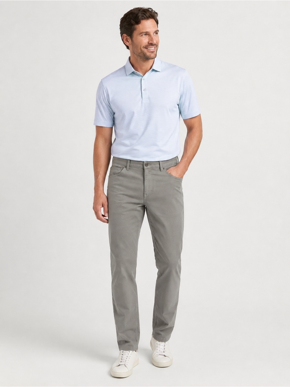 Peter Millar Crown Collection Sateen Stretch Pants Gray 35x30